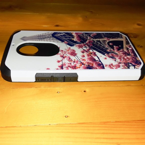 Moto X Pastel Eiffel Tower & Blossoms Protective Hybrid Dual Layer Phone Case - Picture 2 of 4